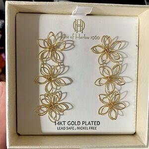 COPY - 14kt Gold Plated Floral Earrings